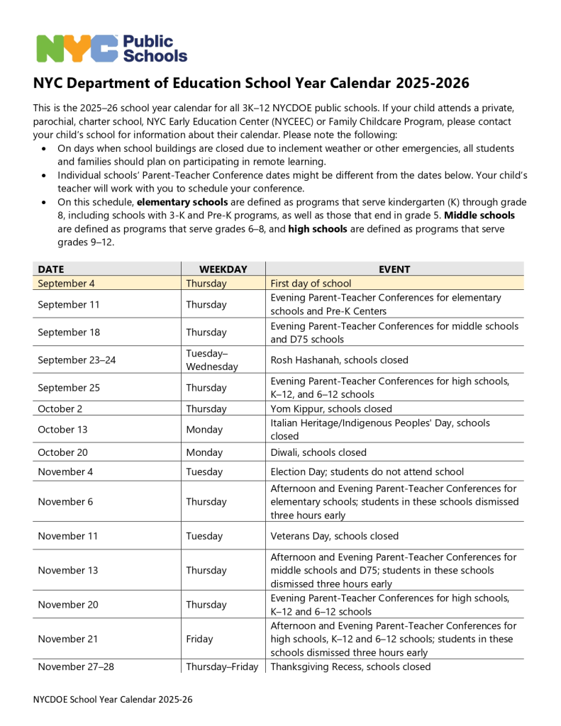 Nyc Doe 2025 26 Calendar Pdf